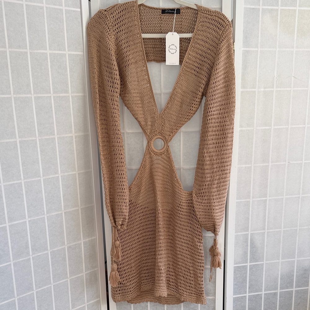 Crochet Cut Out Dress / Beach Cover Up